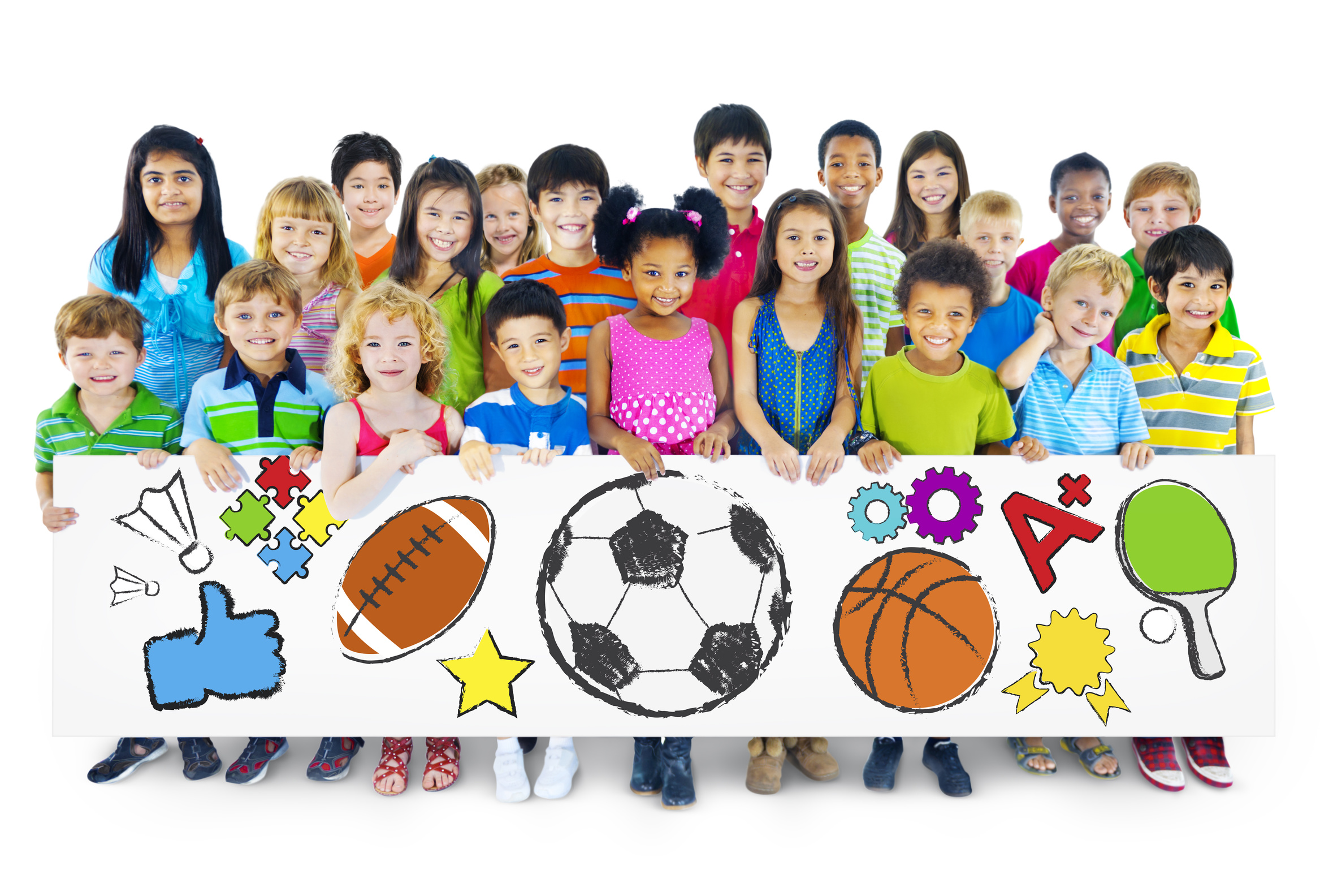 Groupe d'enfants multiculturels lors d'un anniversaire Yacasports